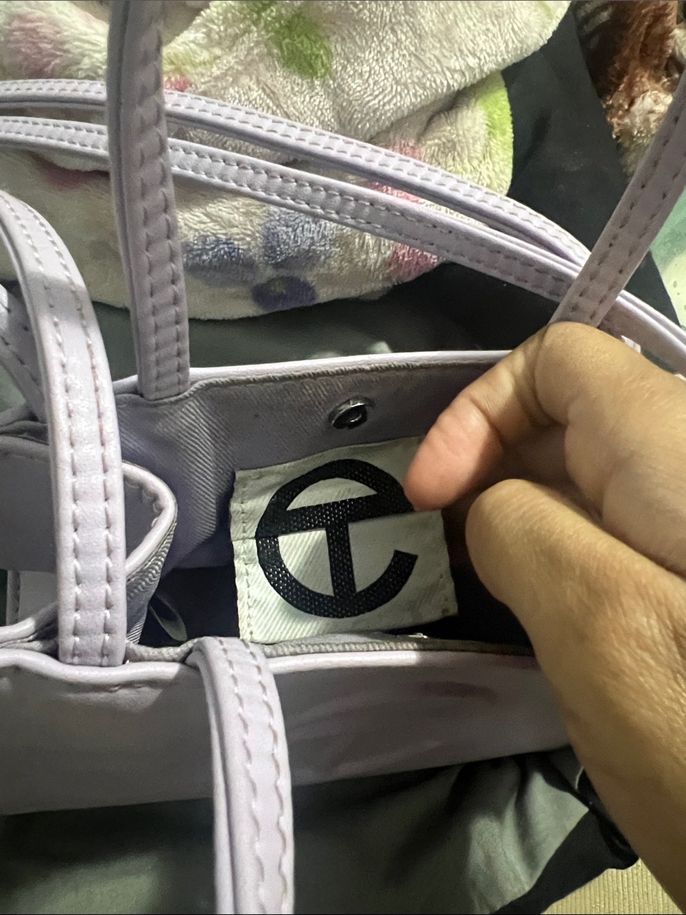 Telfar Small lavender Mini Shopper with Logo. - Picture 2 of 4